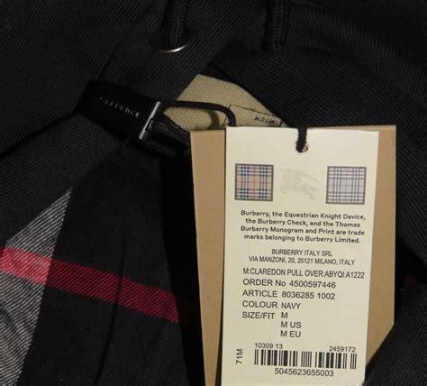 NWT MENS BURBERRY CLAREDON BLUE COTTON NOVA .